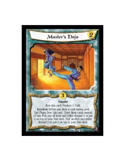 Master's Dojo FOIL  - Singular. Bow this card: Produce 2 Gold. Reaction: Before you draw a card during your End Phase, bow this