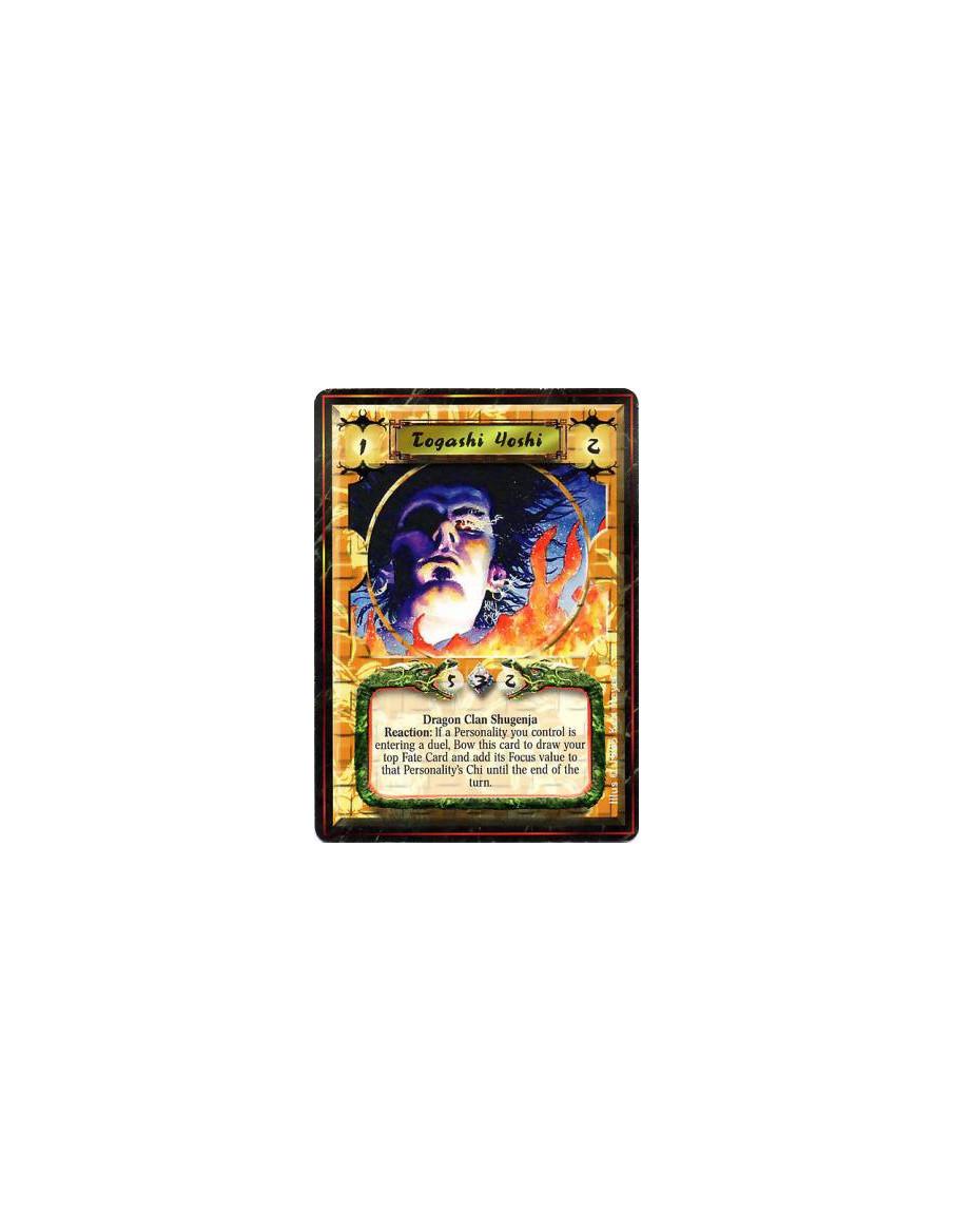 Togashi Yoshi  - Dragon Clan • ShugenjaReaction: Any number of times per turn, after your Personality enters duel, bow Yoshi: Di