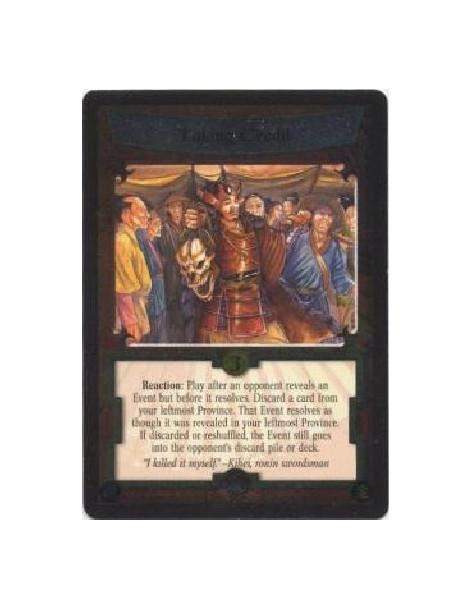 Taking Credit FOIL  - Reaction: Play after an opponent reveals an Event but before it resolves. Discard a card from your leftmos