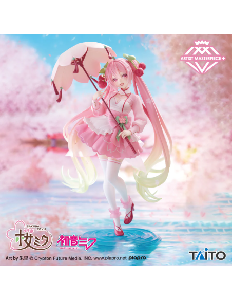 Figura Hatsune Miku. Sakura Miku Sakura Dress Ver. 21 Cm. Amp Figura Pvc Newley Written