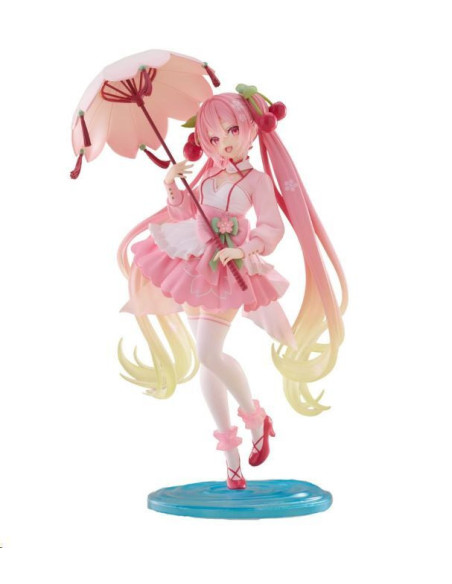 Figura Hatsune Miku. Sakura Miku Sakura Dress Ver. 21 Cm. Amp Figura Pvc Newley Written