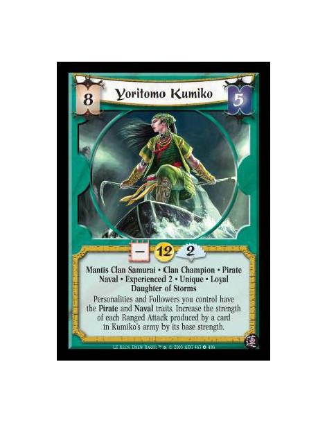 Yoritomo Kumiko Exp2 Full Bleed (Idioma Español)  - Mantis Clan Samurai · Clan Champion · Pirate · Naval · Experienced 2 · Uniqu