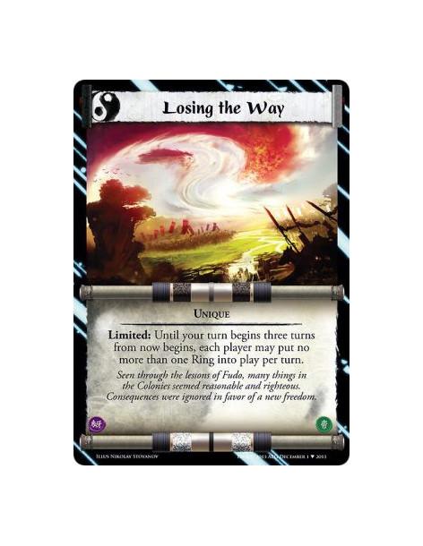 Losing the Way  - UniqueLimited: Until your turn begins three turns from now begins, each player may put no more than one Ring i