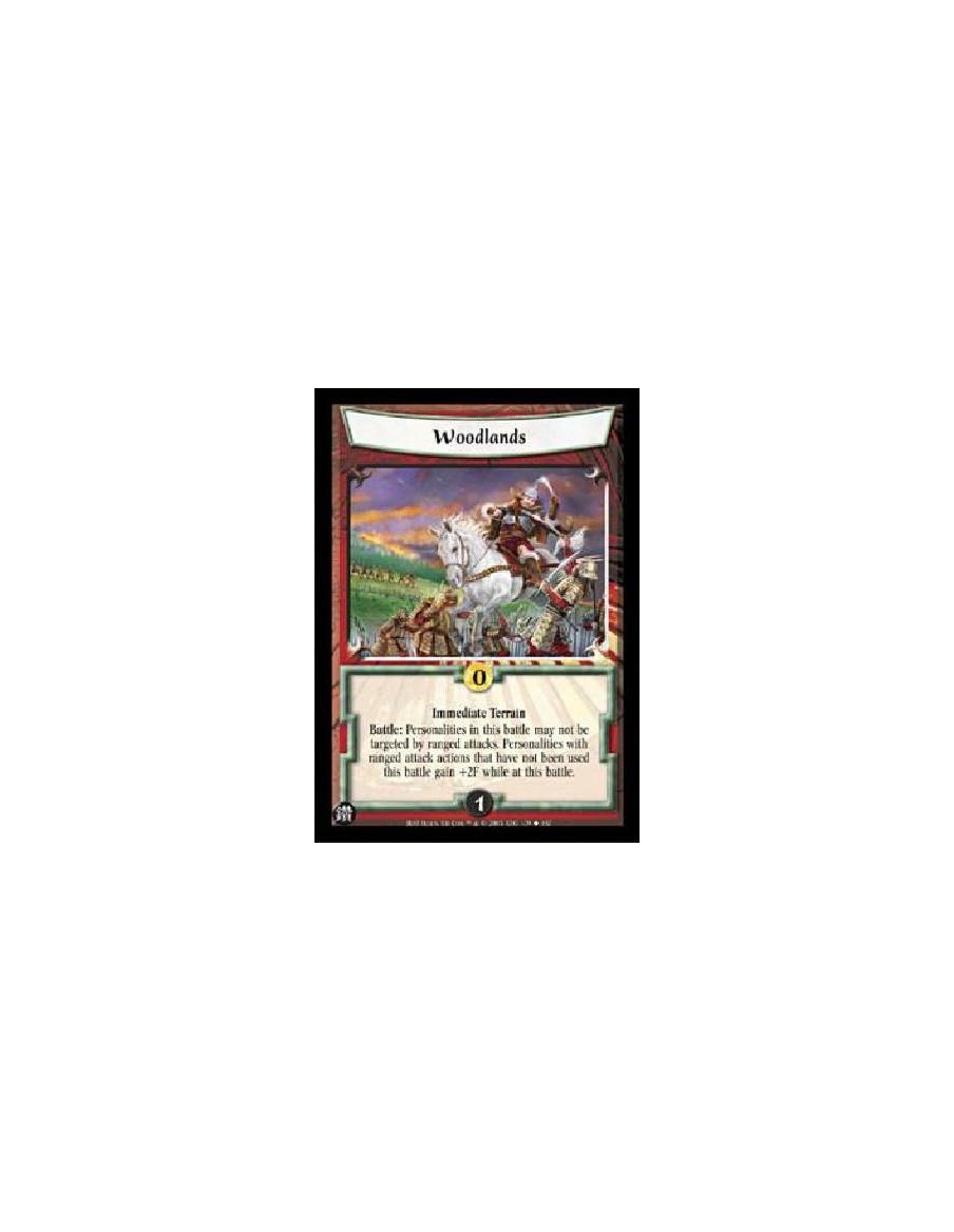 Woodlands  - Immediate TerrainBattle: Personalities in this battle may not be targeted by ranged attacks. Personalities with ran