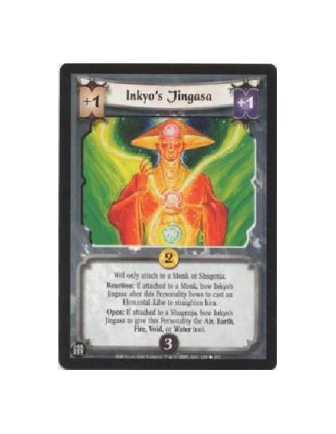 Inkyo's Jingasa  - Will only attach to a Monk or Shugenja.Reaction: If attached to a Monk, bow Inkyo's Jingasa after this Person