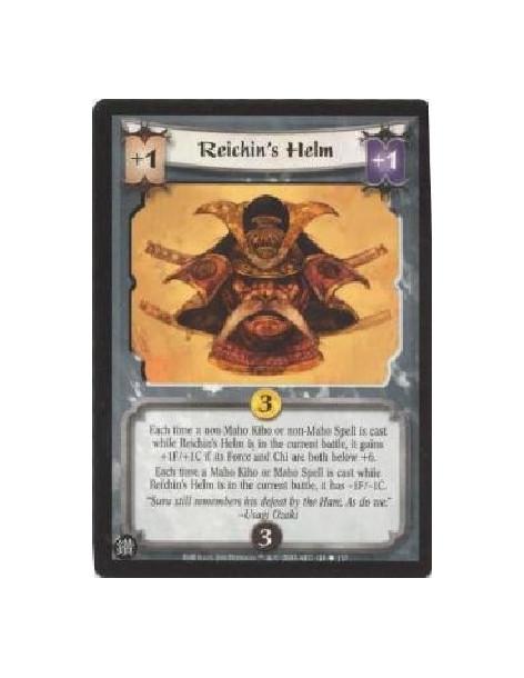 Reichin's Helm  - Each time a non-Maho Kiho or non-Maho Spell is cast while Reichin's Helm is in the current battle, it gains +1