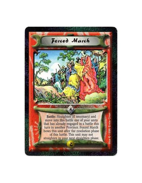 Forced March  - Battle: Target your unit that has been at another battlefield this turn: Straighten it and move it to the curren