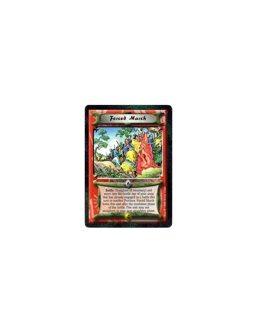 Forced March  - Battle: Target your unit that has been at another battlefield this turn: Straighten it and move it to the curren