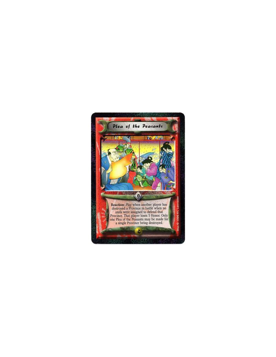 Plea of the Peasants  - You may play only one Plea of the Peasants per trigger.  Reaction: After another player destroys a provi