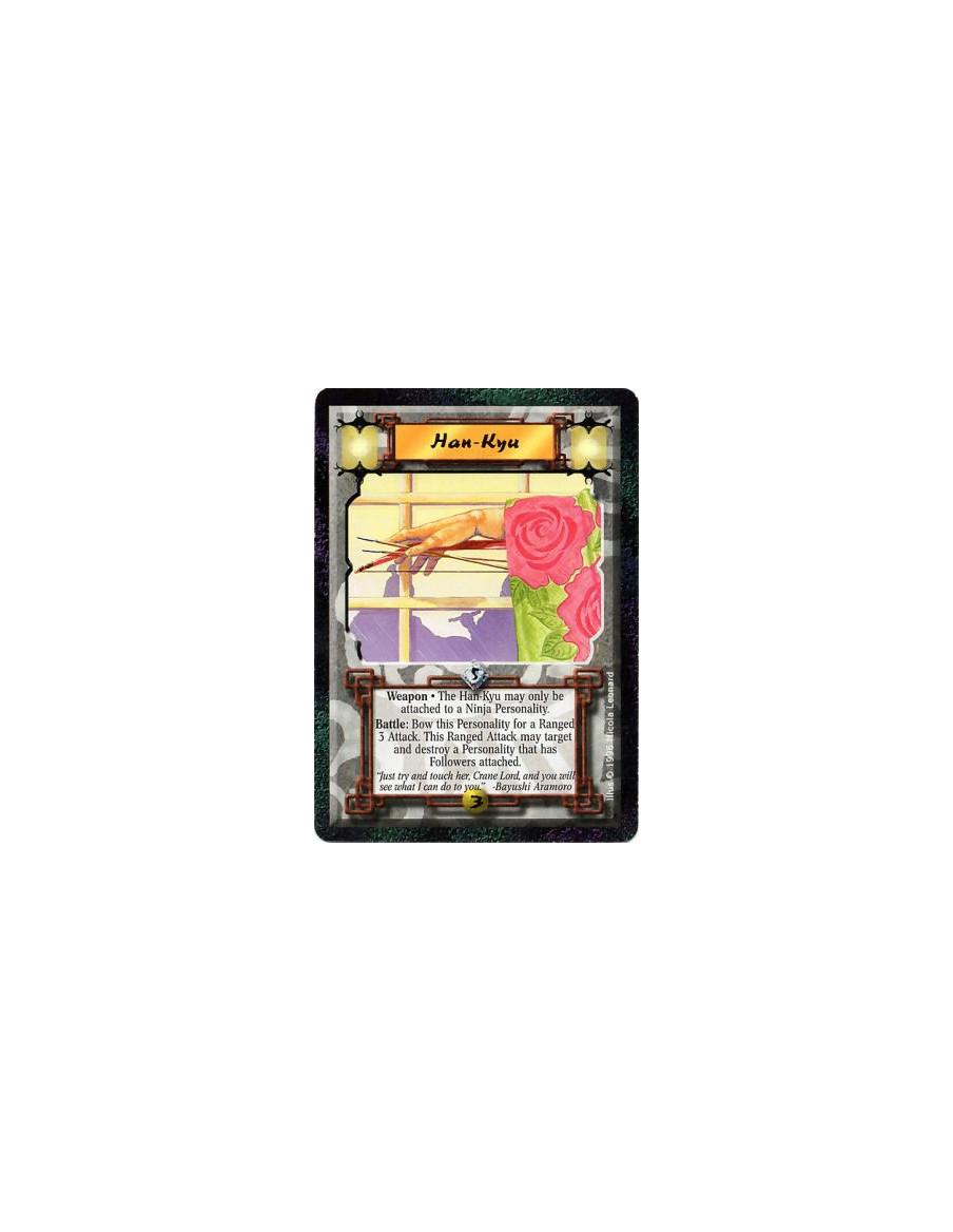 Han-kyu  - WeaponWill only attach to a Ninja Personality.  Battle: Bow this Personality: Ranged 3 Attack that may target a Perso