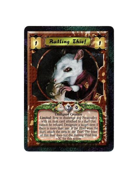 Ratling Thief  - Nonhuman • Ratling • Theif  Limited: Any number of times per turn, bow Ratling Thief and target a Personality w