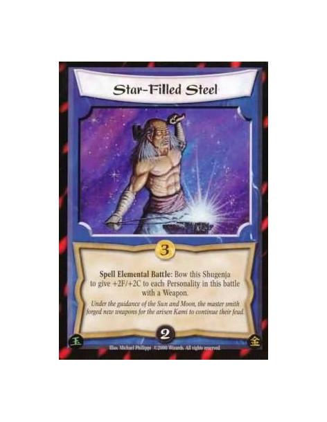 Star-Filled Steel  - Spell Elemental Battle: Bow this Shugneja to give +2F/+2C to each personality in this battle with a Weapon.