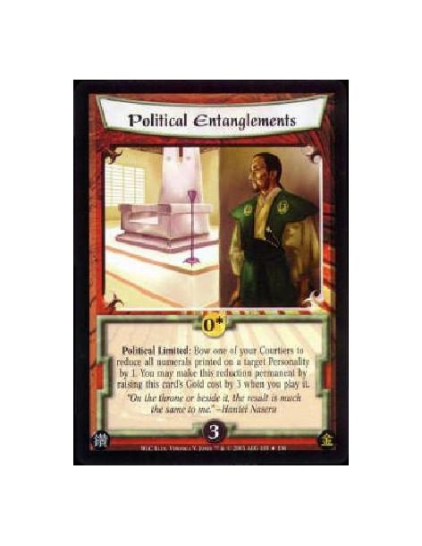 Political Entanglements  - Political Limited: Bow one of your Courtiers to reduce all numerals printed on a target Personality b