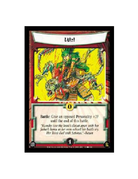 Utz!  - Battle: Give an opposed Personality +2F until the end of this battle. 