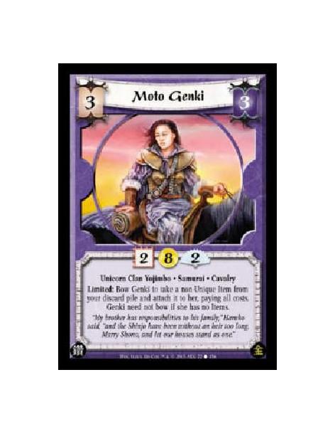 Moto Genki  - Unicorn Clan Yojimbo * Samurai * Cavalry Limited: Bow Genki to take a non-Unique Item from your discard pile and a