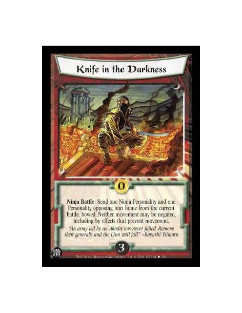 Knife in the Darkness  - Ninja Battle: Send one Ninja Personality and one Personality opposing him home from the current battle,