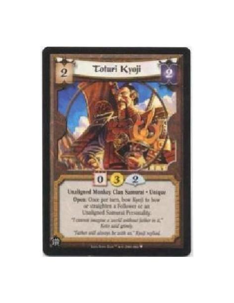 Toturi Kyoji  - Unaligned Monkey Clan Samurai · Unique  Open: Once per turn, bow Kyoji to bow or straighten a Follower or an Una