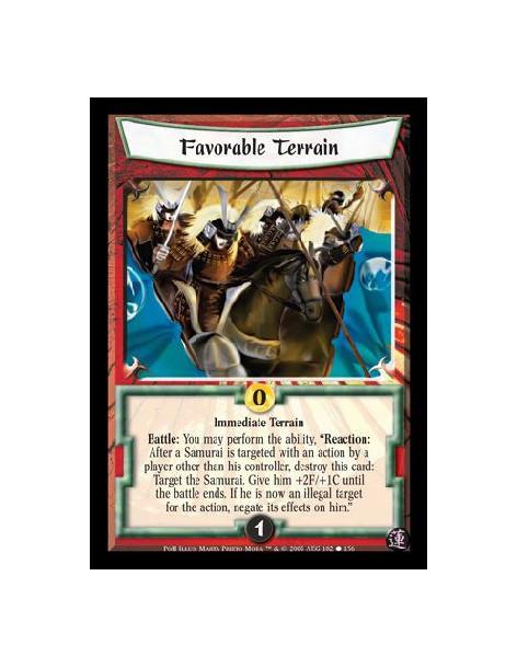 Favorable Terrain  - Immediate Terrain. Battle: You may perform the ability, ?Reaction: After a Samurai is targeted with an acti