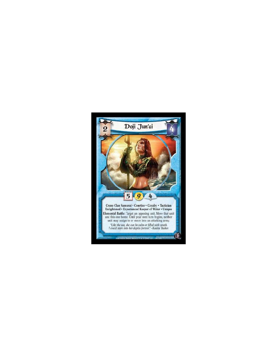 Doji Jun'ai FOIL  - Crane Clan Samurai · Courtier · Cavalry · Tactician · Enlightened · Experienced Keeper of Water · Unique. El