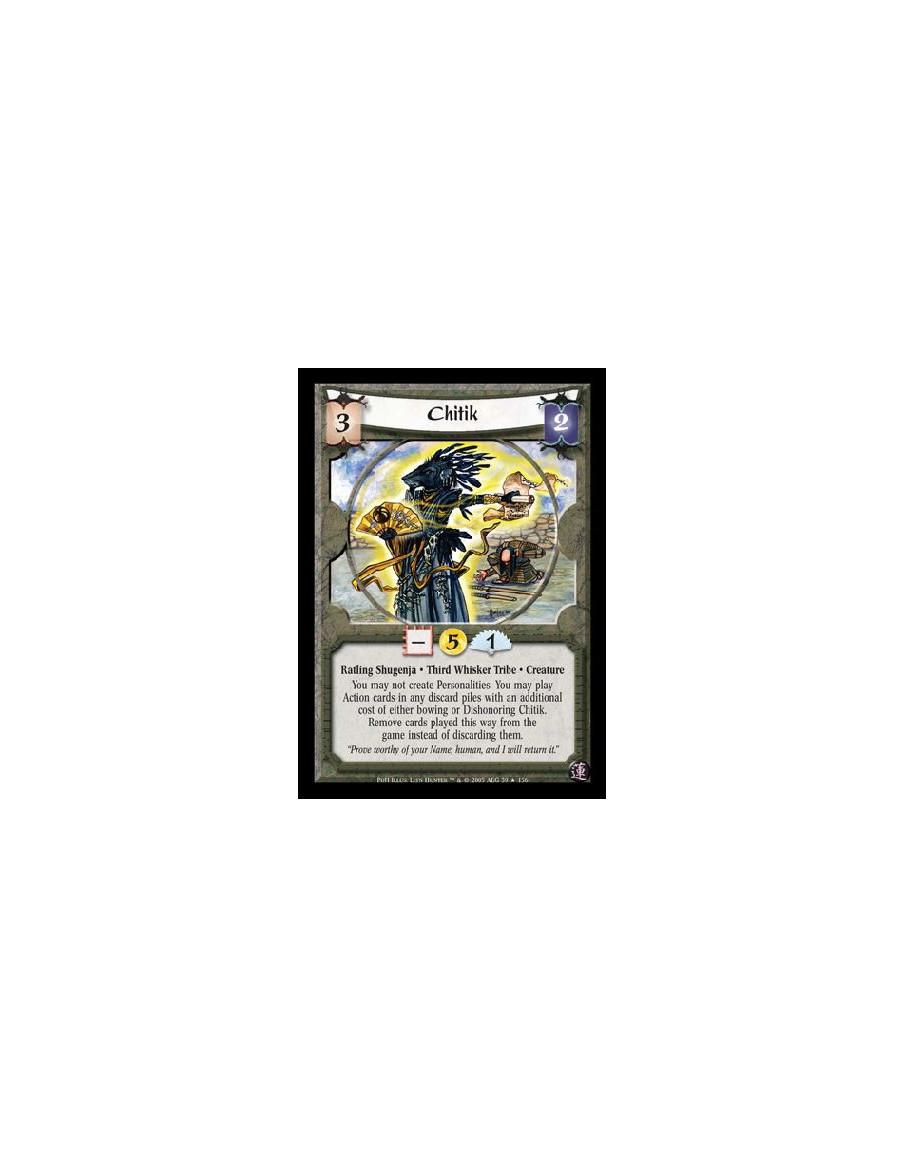 Chitik FOIL (Español)  - Ratling Shugenja · Third Whisker Tribe · Creature. You may not create Personalities. You may play Actio
