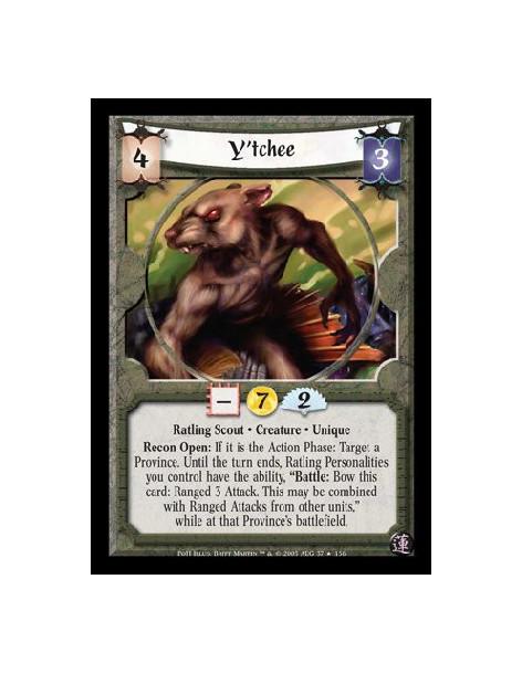Y'tchee FOIL  - Ratling Scout · Creature · Unique. Recon Open: If it is the Action Phase: Target a Province. Until the turn ends