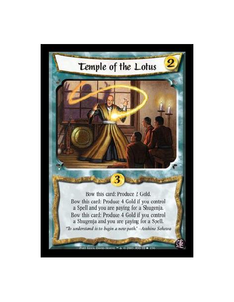 Temple of the Lotus (Spanish)  - Bow this card: Produce 2 Gold. Bow this card: Produce 4 Gold if you control a Spell and you are