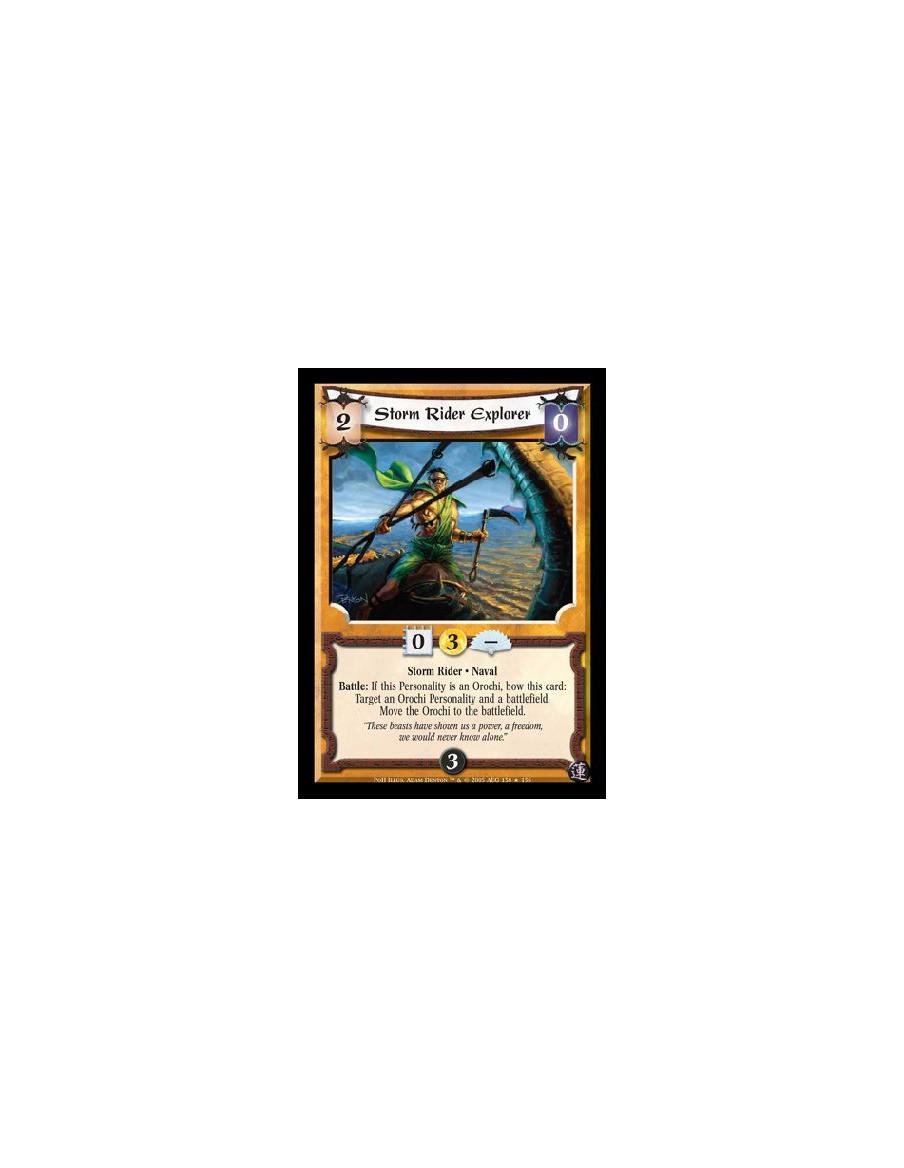 Storm Rider Explorer FOIL (Español)  - Storm Rider · Naval. Battle: If this Personality is an Orochi, bow this card: Target an O