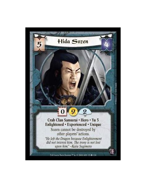 Hida Sozen Exp  - Crab Clan · Samurai · Hero · Experienced · Enlightened · Unique. Other players' actions can not destroy Sozen.