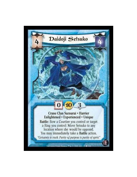 Daidoji Setsuko Exp  - Crane Clan Samurai · Harrier · Enlightened · Experienced · Unique. Battle: Bow a Courtier you control or 