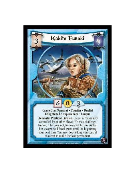 Kakita Funaki Exp  - Crane Clan Samurai · Courtier · Duelist · Enlightened · Experienced · Unique. Elemental Political Limited:
