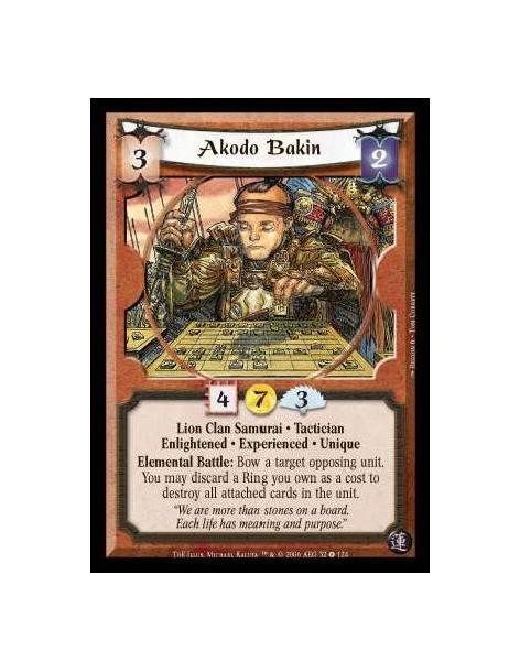 Akodo Bakin Exp  - Lion Clan Samurai · Tactician · Enlightened · Experienced · Unique. Elemental Battle: Bow a target opposing u