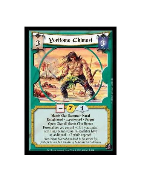 Yoritomo Chimori Exp  - Mantis Clan Samurai · Naval · Enlightened · Experienced · Unique. Open: Give all Mantis Clan Human Perso