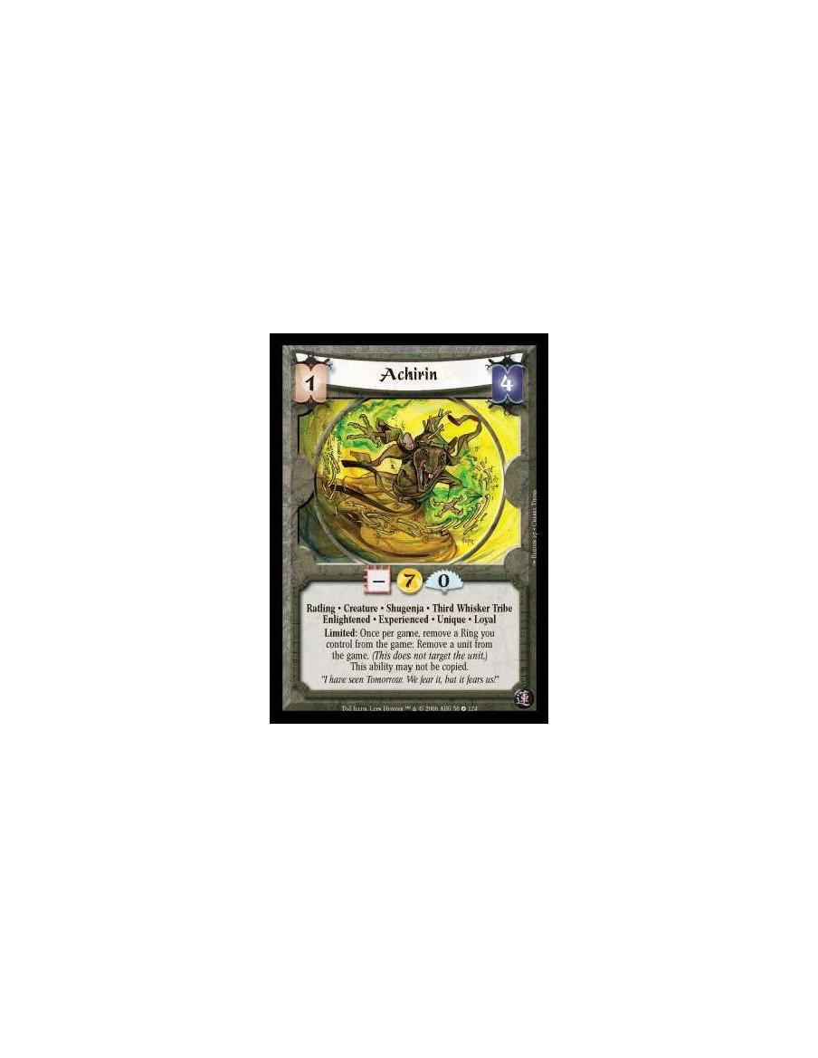 Achirin Exp  - Ratling · Creature · Shugenja · Third Whisker Tribe · Enlightened · Experienced · Unique · Loyal. Limited: Once p