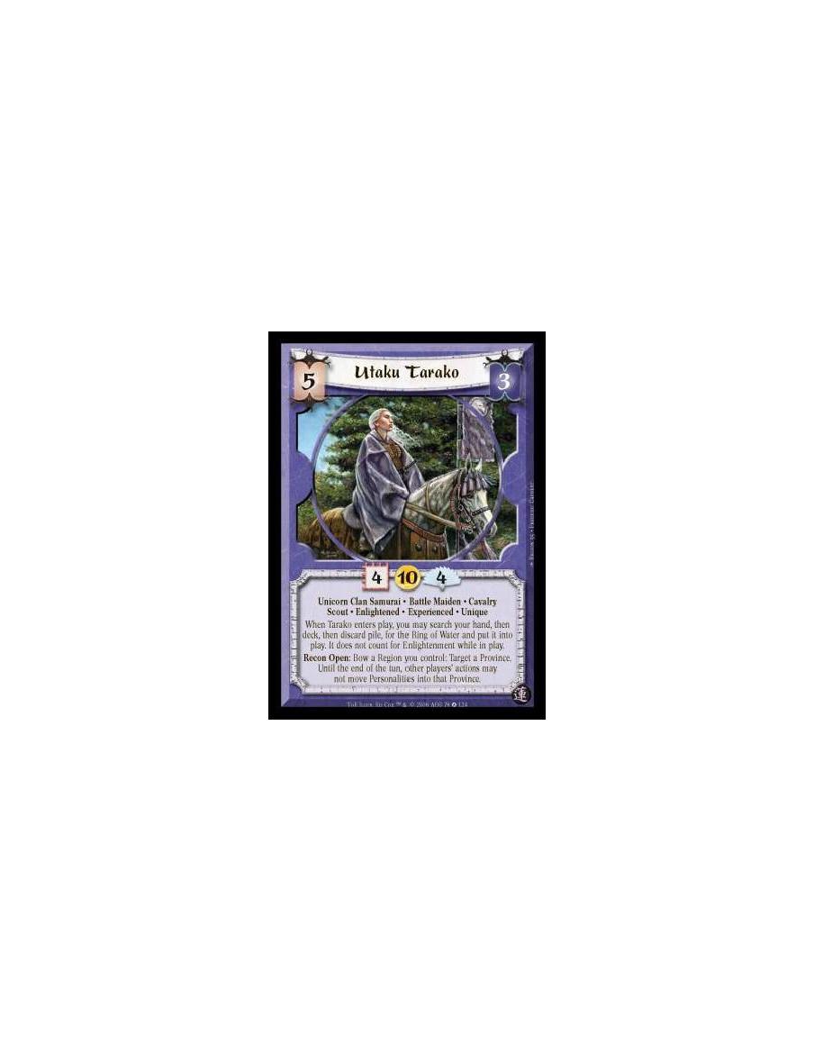 Utaku Tarako Exp (Idioma Inglés)  - Unicorn Clan Samurai · Battle Maiden · Cavalry · Scout · Enlightened · Experienced · Unique.