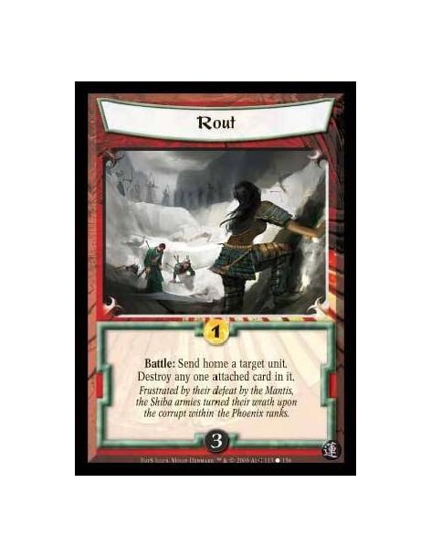 Rout (Español)  - Battle: Move home a target unit: Destroy one of its attachments (if any).