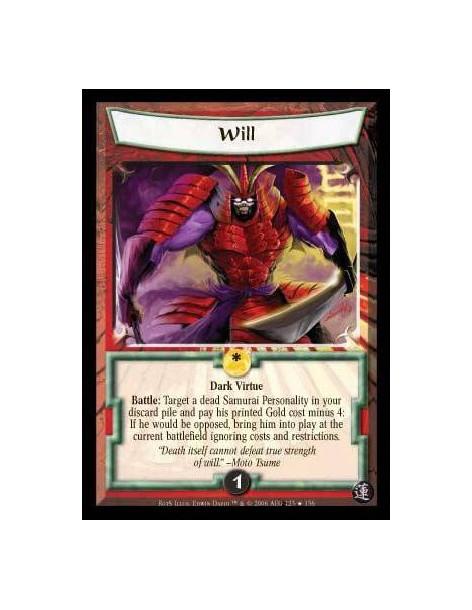 Will (Spanish)  - Dark Virtue Battle: If there are any enemy units at the current battlefield, target a dead Samurai Personality