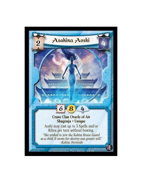 Asahina Aoshi FOIL  - Crane Clan Oracle of Air · Shugenja · Unique. Aoshi may cast up to 3 Spells and/or Kihos per turn without