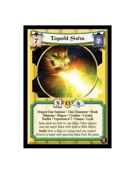 Togashi Satsu Exp3 FOIL (Spanish language)  - Dragon Clan Samurai · Clan Champion · Monk · Shugenja · Dragon · Creature · Cavalr
