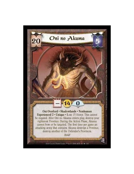 Oni no Akuma Exp2 FOIL (Idioma Español)  - Oni • Overlord • Shadowlands • Nonhuman • Experienced 2 • Unique • Lose 15 Honor.  Du