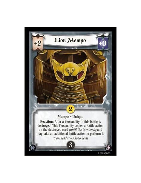 Lion Mempo  - Mempo · Unique. Reaction: After a Personality in this battle is destroyed: This Personality copies a Battle action