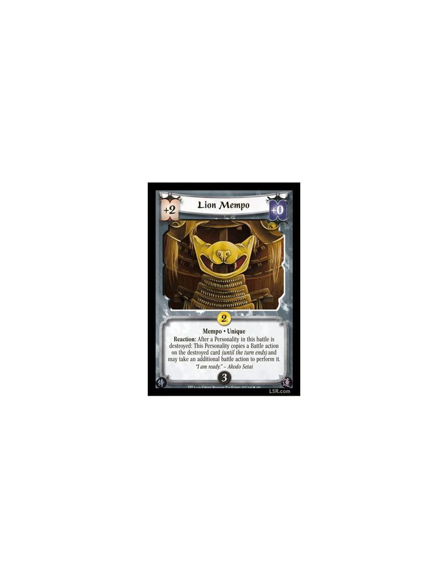 Lion Mempo  - Mempo · Unique. Reaction: After a Personality in this battle is destroyed: This Personality copies a Battle action
