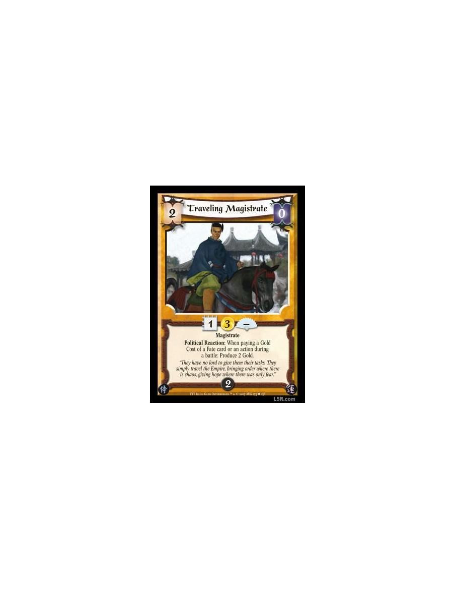 Traveling Magistrate  - Magistrate. Political Reaction: When paying a Gold Cost of a Fate card or an action during a battle: Pro