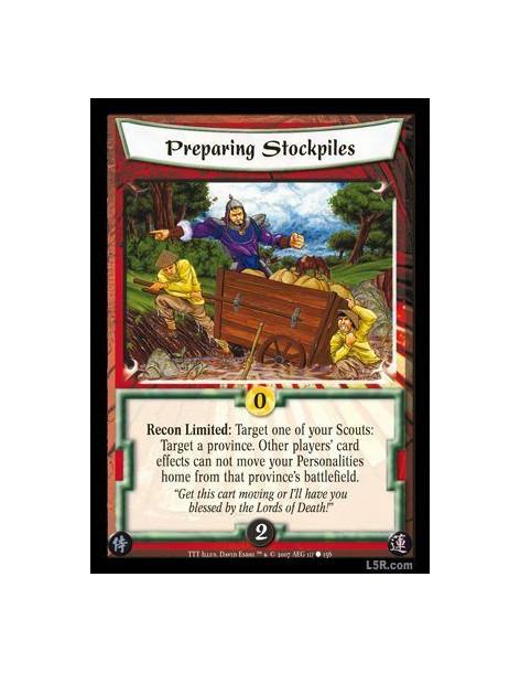 Preparing Stockpiles  - Recon Limited: Target one of your Scouts: Target a province. Other player's card effects can not move yo