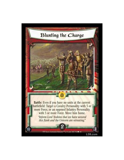 Blunting the Charge  - Battle: Even if you have no units at the current battlefield: Target a Cavalry Personality with 5 or more