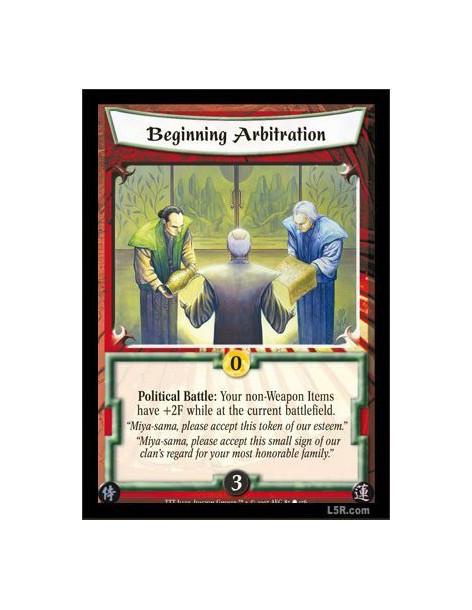 Beginning Arbitration  - Political Battle: Your non-Weapon Items have +2F while at the current battlefield