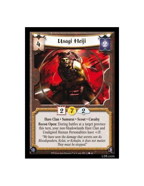 Usagi Heiji  - Hare Clan · Samurai · Scout · Cavalry. Recon Open: During battles at a target province this turn, your non-Shadow