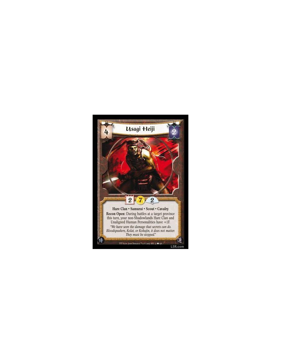 Usagi Heiji  - Hare Clan · Samurai · Scout · Cavalry. Recon Open: During battles at a target province this turn, your non-Shadow