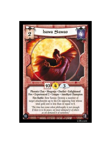 Isawa Sawao Exp2 (Spanish)  - Phoenix Clan · Shugenja · Duelist · Enlightened · Fire · Experienced 2 · Unique · Amethyst Champio