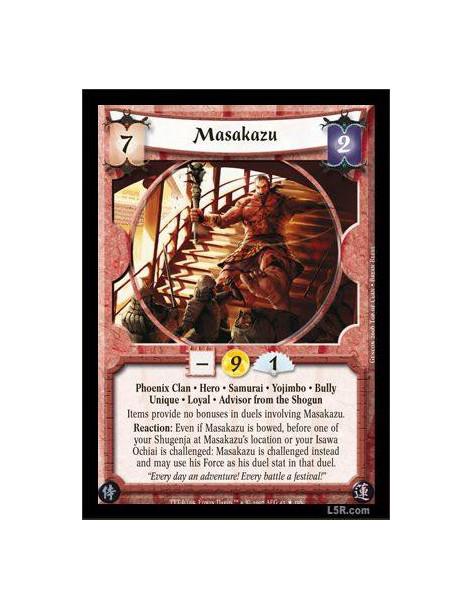 Masakazu FOIL  - Phoenix Clan · Hero · Samurai · Yojimbo · Bully · Unique · Loyal · Advisor from the Shogun. Items provide no bo