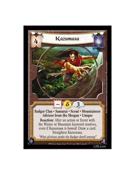 Kazumasa FOIL  - Badger Clan · Samurai · Scout · Mountaineer · Advisor from the Shogun · Unique. Reaction: After an Action or Ev